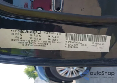 2013 Chrysler 300C Awd из США, поврежденный, VIN 2C3CCAKT6DH712522